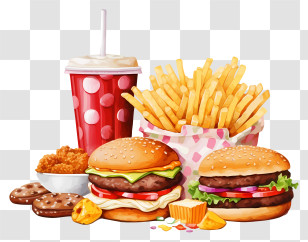 Food - Delicious Fast Food Meal Illustration Transparent PNG