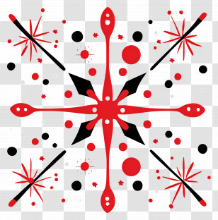 Christmas Snow - Abstract Red And Black Geometric Pattern Transparent PNG