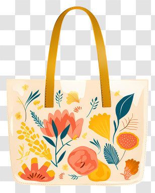 Shopping Bag - Floral Tote Bag Transparent PNG