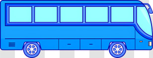 Icon - Minimalist Blue Public Bus Illustration Transparent PNG