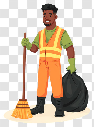Cleaning Worker - Urban Sanitation Worker Transparent PNG