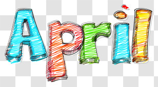 Hello April - Colorful April Text Artwork Transparent PNG