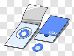 Cartoon - 1 Day Blue Contact Lenses Transparent PNG