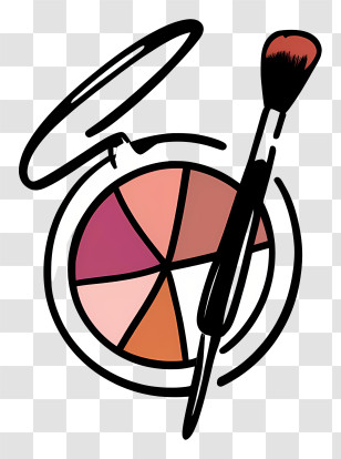 Makeup Brush - Colorful Makeup Palette With Brush Transparent PNG