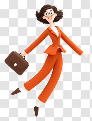Businesswoman Feeling Happy - Happy Businesswoman Cartoon Illustration Transparent PNG