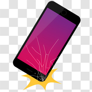 Broken Smartphone - Broken Phone With Cracked Screen Transparent PNG