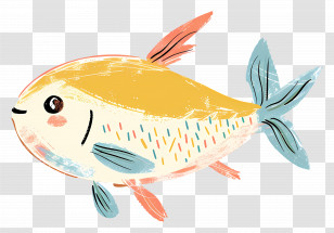 Cartoon Fish - Colorful Cartoon Fish Illustration Transparent PNG