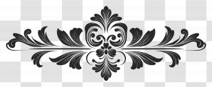 Decorative Horizontal Line - Black Floral Decorative Ornament Transparent PNG