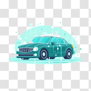 Car Wash - Green Car Illustration Transparent PNG