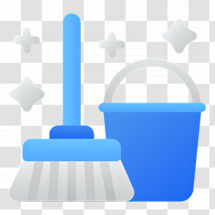 Cleaning Mop - Clean Blue Mop And Bucket Illustration Transparent PNG