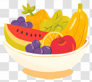 Fruit Bowl - Fruit Bowl With Assorted Fruits Illustration Transparent PNG