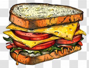 Cheese Sandwich - Cheese And Vegetable Sandwich Illustration Transparent PNG