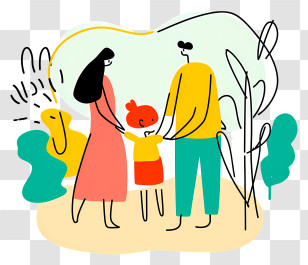 Family - Minimalist Family Illustration With Dog Transparent PNG