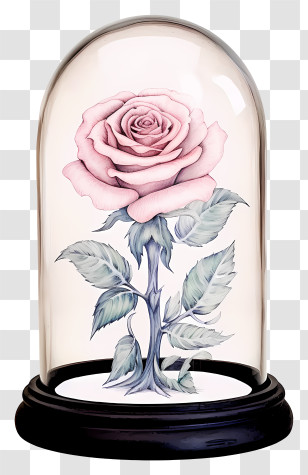 Glass Dome - Eternal Rose In Glass Dome Display Transparent PNG