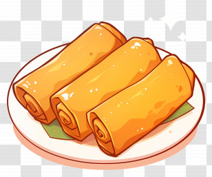 Spring Rolls On Plate - Plate Of Crispy Spring Rolls Transparent PNG