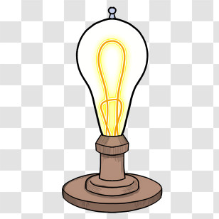 Cartoon - Vintage Light Bulb Illustration Transparent PNG