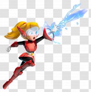 Princess Peach - Character With Water Power And Energy Transparent PNG