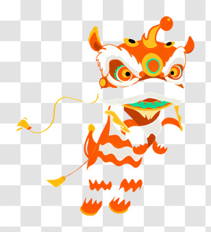 Chinese Dance Costume - Traditional Lion Dance For Chinese New Year Transparent PNG