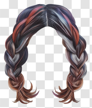 Braided Hair Wig - Stylish Braided Hairstyle Illustration Transparent PNG