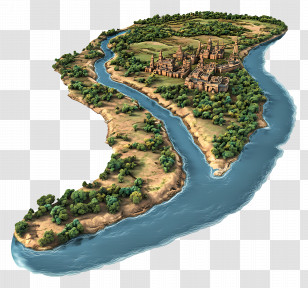 Narmada River - Island With River Map Transparent PNG