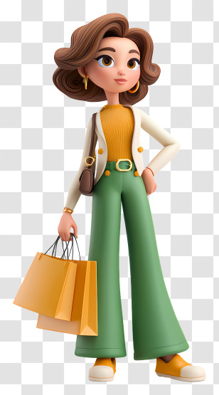 Shopping Woman - Fashionable Woman With Bags Transparent PNG