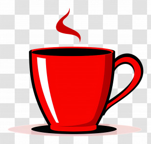 Red Coffee Cup - Red Coffee Cup Illustration Transparent PNG