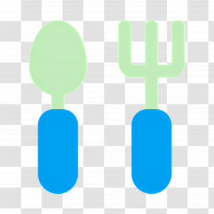 Fork Spoon - Green And Blue Fork And Spoon For Dining Transparent PNG