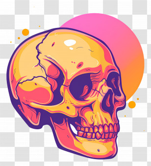 Skull - Vivid Colorful Skull Illustration Transparent PNG