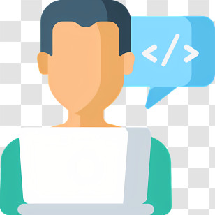 Developer Icon - Man Coding On Laptop Transparent PNG