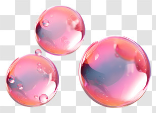 Pastel Soap Bubbles - Pink Reflective Soap Bubbles With Warm Tones Transparent PNG
