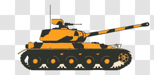 Cartoon Tank - Orange And Black Tank Illustration Transparent PNG
