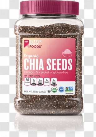 Organic Food BetterBody Foods Chia Seed Almond Milk - Nutrition Facts Label - Seeds Transparent PNG