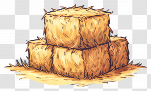 Stack Of Hay - Illustration Of Hay Bales Stacked Together Transparent PNG