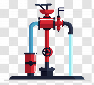 Water Sprinkler - Water Valve And Pipes Illustration Transparent PNG