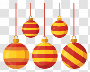 Hanging Christmas Balls - Christmas Ornaments Illustration Transparent PNG