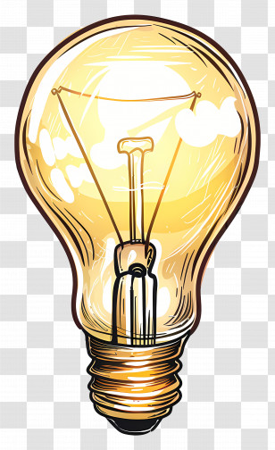 Light Bulb - Glowing Light Bulb In Cartoon Style Transparent PNG