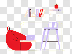 Background - Bean Bag And Laptop Illustration Transparent PNG