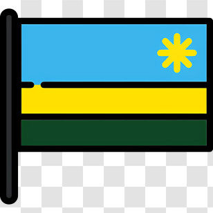 Rwanda Flag - Blue, Yellow, And Green Flag With Sun Transparent PNG