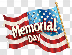 Memorial Day - Memorial Day Flag Design With Text Transparent PNG