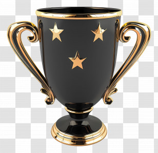 Winner Cup - Black And Gold Trophy Transparent PNG
