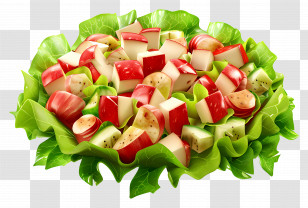 Waldorf Salad - Fresh Fruit Salad With Lettuce Transparent PNG