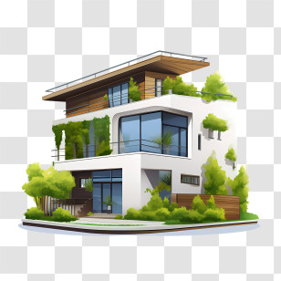 Eco House - Modern Eco-Friendly House Design Transparent PNG