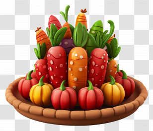 African Food - Colorful Harvest Vegetable Basket Transparent PNG