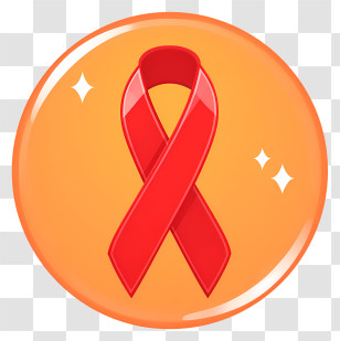 Red Ribbon Icon - Red Awareness Ribbon Badge Transparent PNG