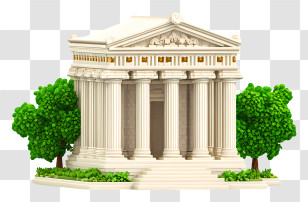 Ancient Greece Tample - Classical Building With Columns Transparent PNG