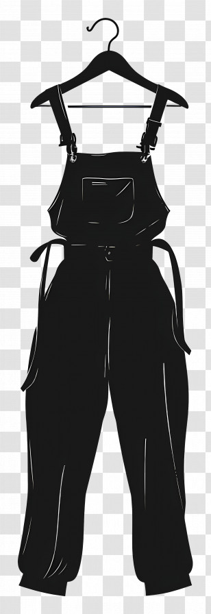 Black Overalls - Black Overalls Illustration Transparent PNG