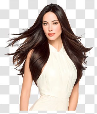 Stunning Fashion Model - Elegant Brunette Portrait Transparent PNG