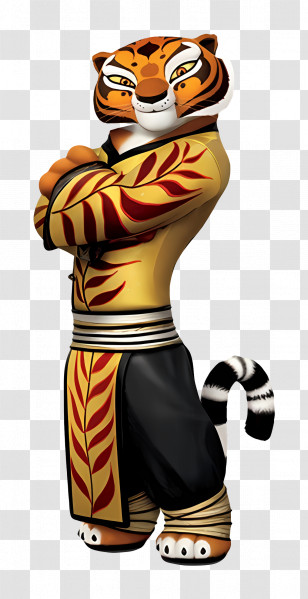 Master Tigress - Tiger In Martial Arts Uniform Cartoon Transparent PNG