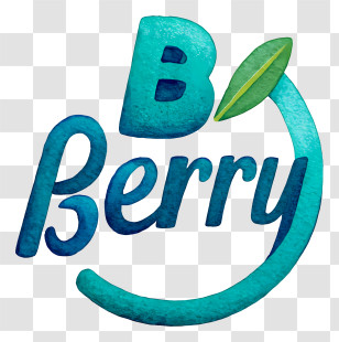 Berry - Berry Teal Leaf Logo Transparent PNG