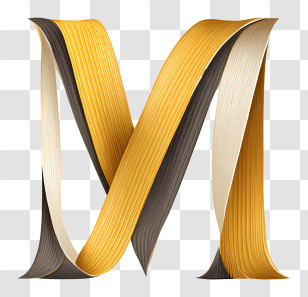 Magic Logo - Gold Ribbon Letter M Transparent PNG